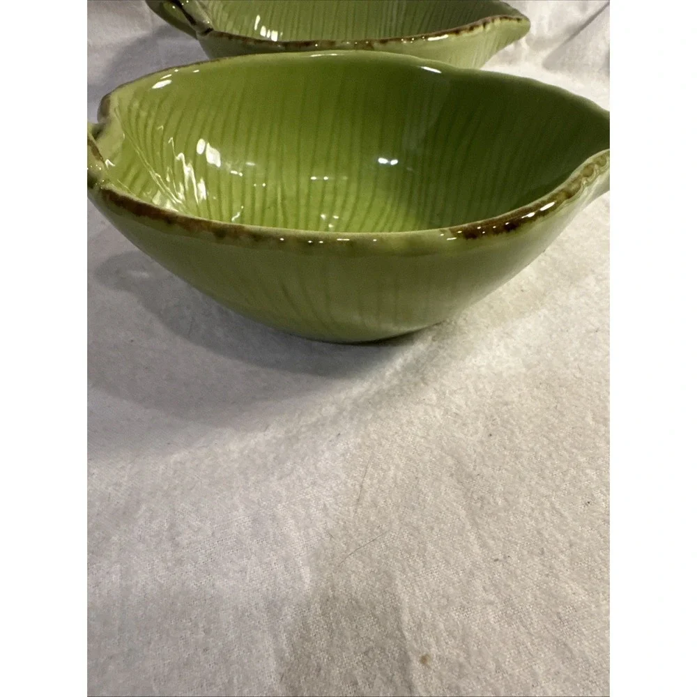 Set of 2 Pottery Barn Tropical Leaf Green 8